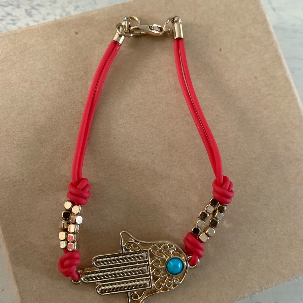 NWOT red & gold hamsa bracelet